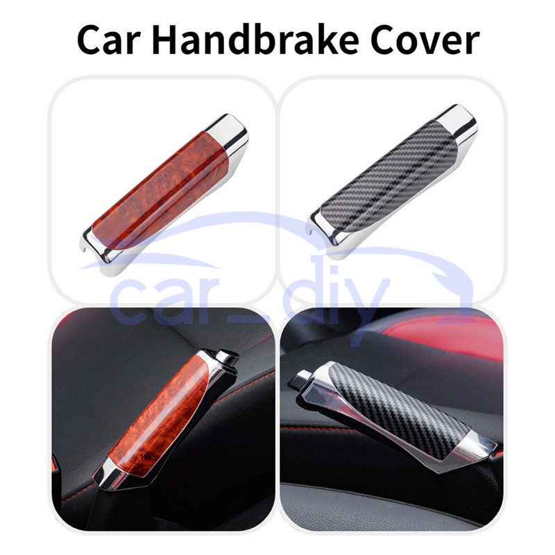 Universal Penutup Rem Tangan Mobil Gaya Serat Karbon Auto Handbrake Protector Dekorasi Fashion SUV Aksesoris