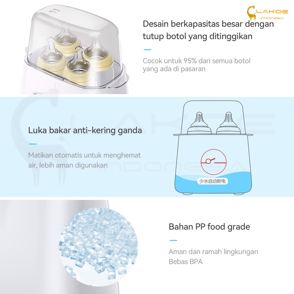 Lakoe Penghangat botol alat sterilisasi penghangat botol bayi LCD Display Remote/Warmer Heater Bottle/ Bottle sterilizer