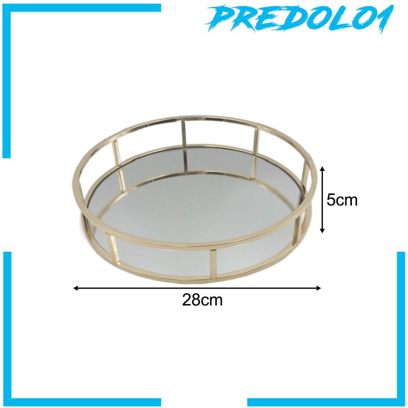 [Predolo1] Mirrored Vanity Tray Nampan Cermin Hiasan Untuk Meja Kamar Mandi Meja Rias Atasan