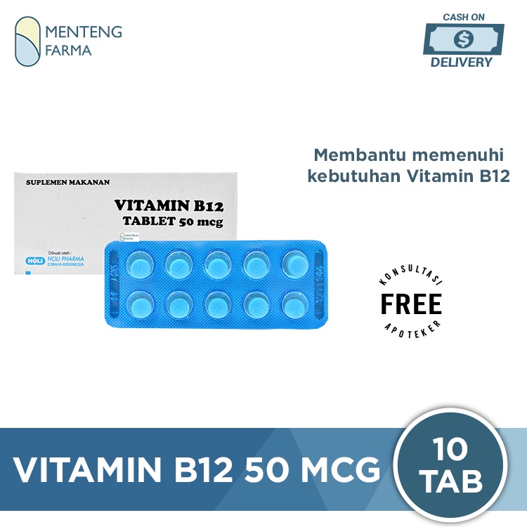 Vitamin B12 50 mcg 10 Tablet - Suplementasi Vitamin B12