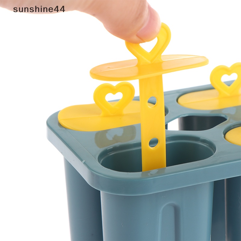 Sunshine Cetakan Es Krim Frozen Plastik Juice Popsicle Maker Lolly Mould 4sel ID