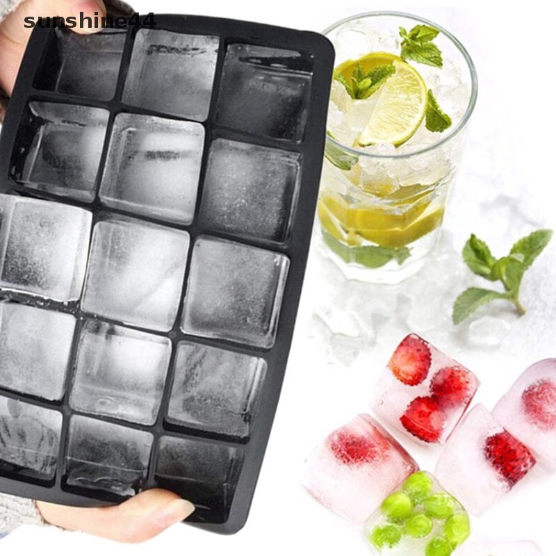 Sunshine Cetakan Es Batu Silikon Black Ice Ball Mold Alat Cetakan Ice Tray Kotak Bulat ID