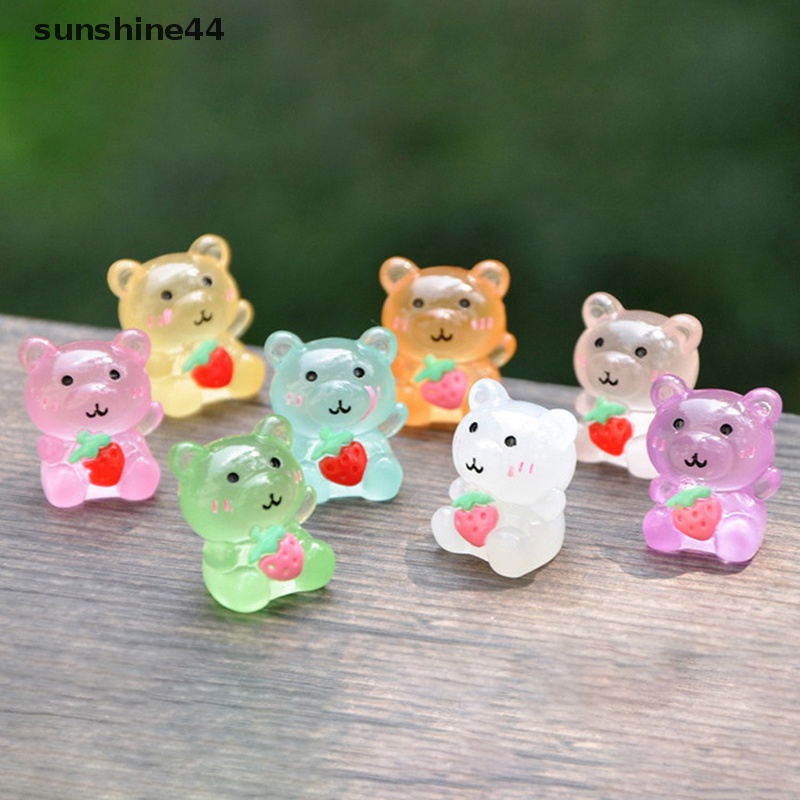 Sunshine 1Pc Luminous Cute Bear Micro Ornamen Miniatur Pot Dekorasi Landscape ID