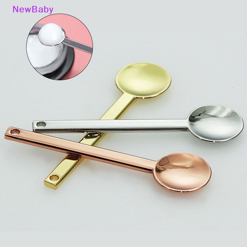 Newbaby Sendok Kosmetik Bahan Metal Bulat Spatula Makeup Stick Scoop Untuk Krim Wajah Cosmetic ID