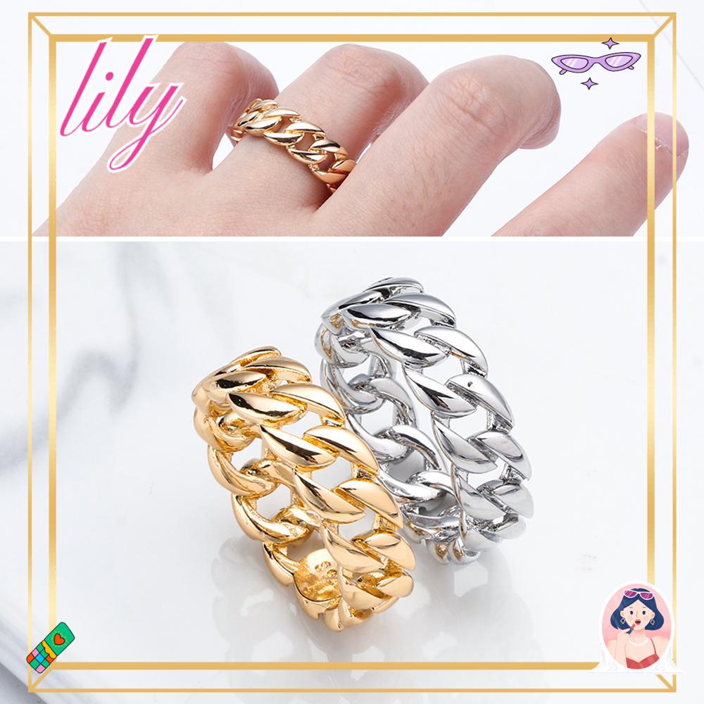 Lily Link Rantai Cincin Hadiah Pesta Wanita Pria Isi Emas Anti Karat