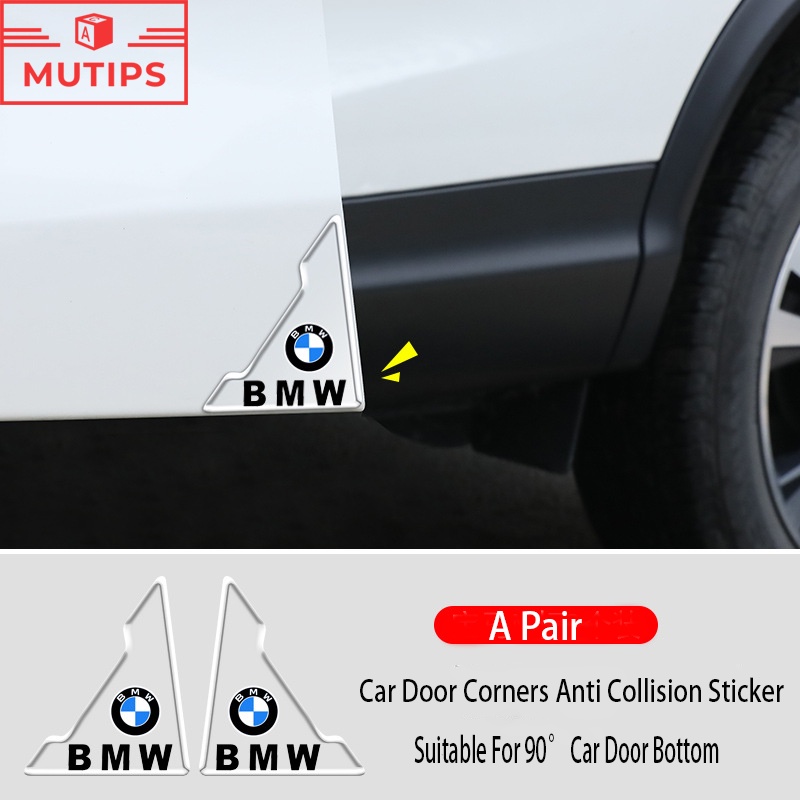 Bmw 2Pcs/Set Pintu Mobil Sudut Anti-Tabrakan Sticker Protector Bar Untuk M Mini E90 F10 F30 E39 E60 X1 E84 E36 E46 E30 F48 F25 X3 E83 X5 F15