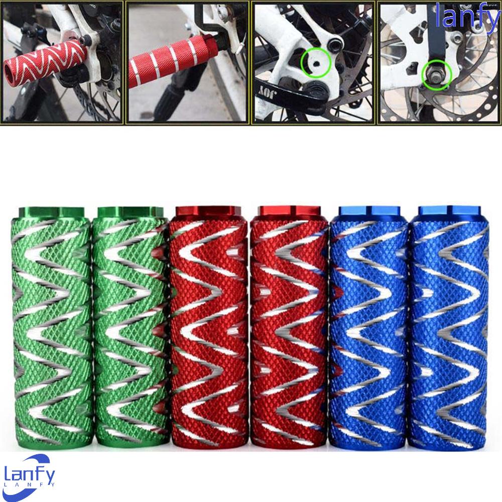 Lanfy Stunt Pegs Non-Slip 1pasang Roda Ban Sepeda Gunung Bahan Aluminium Alloy Metal Pijakan Kaki