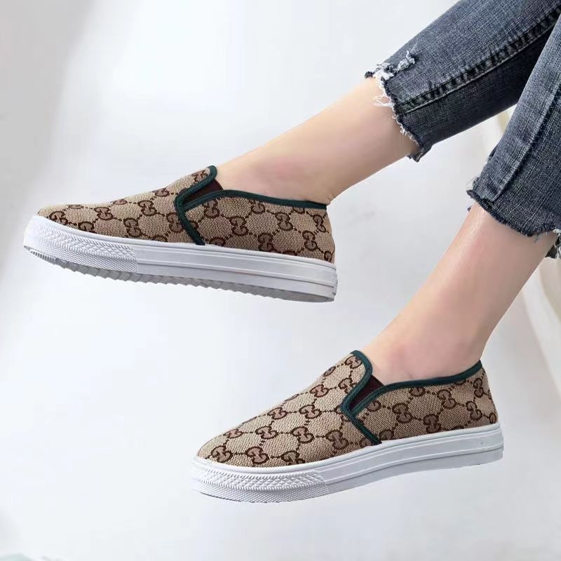 ♫ Megata ♫ SP041 Sepatu Sneaker Coklat Tanpa Tali Fashion Wanita Casual Sport Santai Import