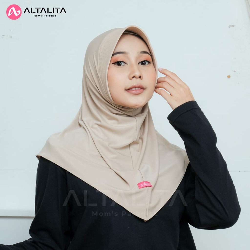 Altalita - Kerudung Bergo Sport Instan Jersey Premium | Jilbab Sekolah Syari Menutup Dada Terbaru | Hijab Sporty Instant Polos Olahraga Volly Futsal Badminton