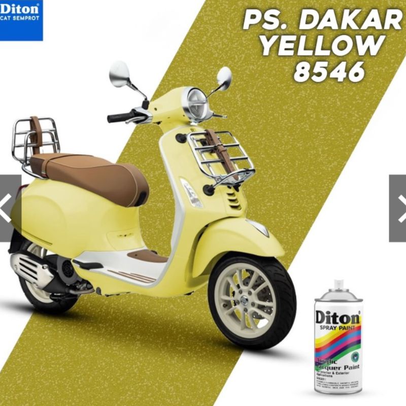 SOLID COLOURS DITON Spray Paint Acrylic Lacquer Paint Pilox Pilok Cat Semprot - 8546 PS. DAKAR YELLOW / KUNING MUDA (300cc / 300ml)