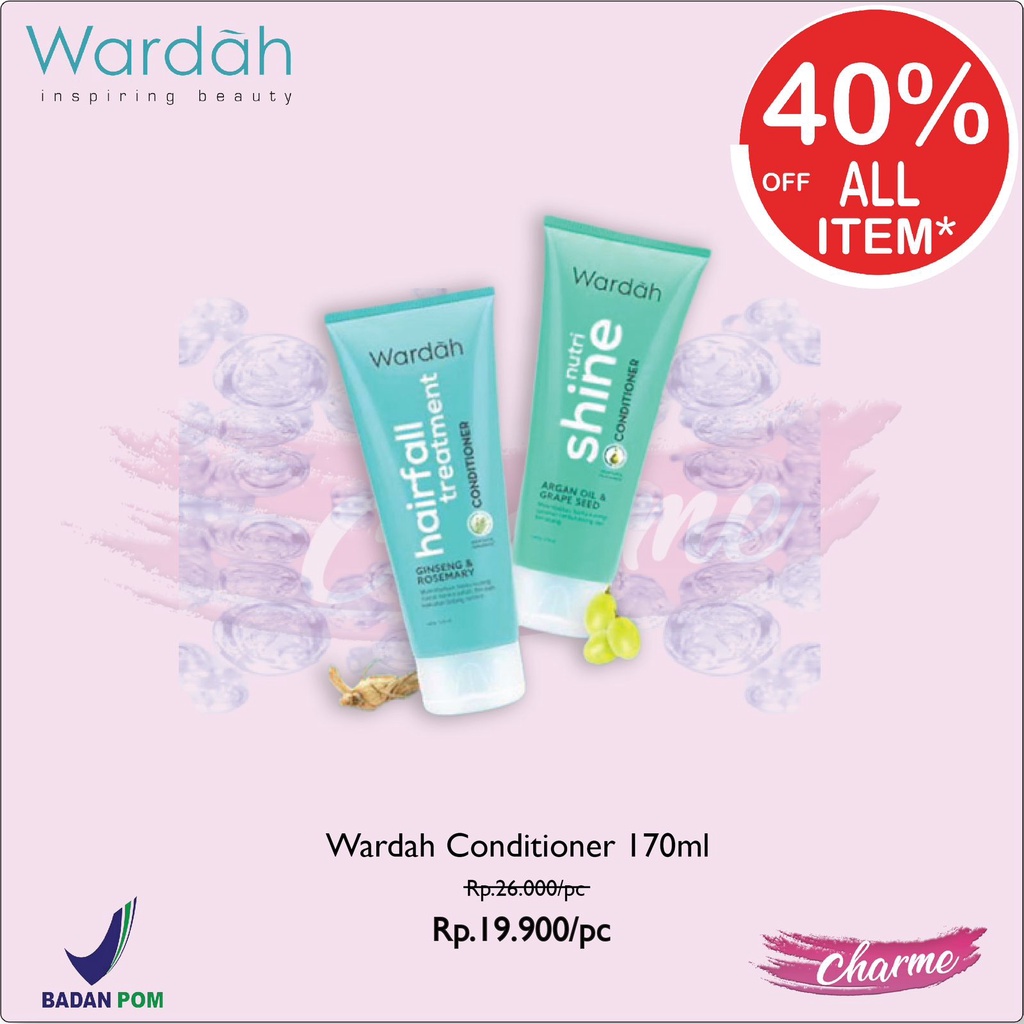 (READY &amp; ORI) Wardah Nutri Shine/Hairfall Conditioner Argan Oil Ginseng 170ml