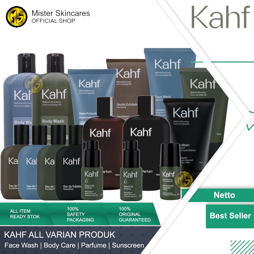 KAHF Skincare Cowok Perawatan Wajah Pria Face Wash Scrub Sunscreen Serum