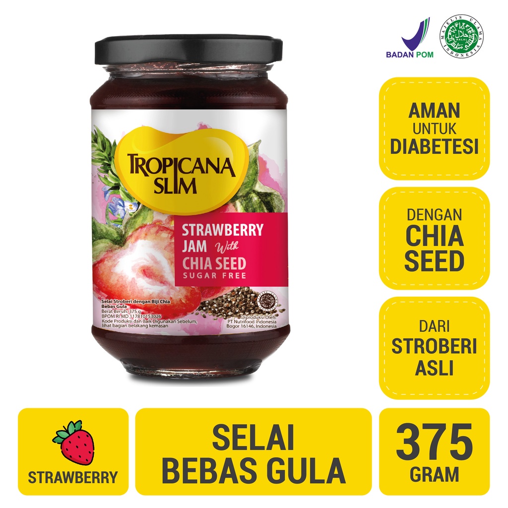 

Tropicana Slim Strawberry Jam Selai Stroberi 375 Gram
