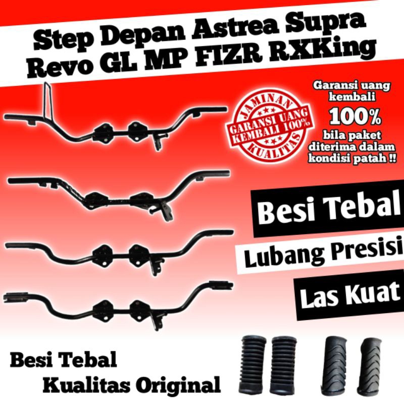 Pijakan Kaki Footstep Barstep Bastep Step Postep Bustep Bostep Pustep Depan Motor Bebek Honda Astrea Grand Prima Star Legenda Impessa Supra X 125 FIT Lama New FIZ R RR Helm In Revo Absolute FIT CB GL Max Pro  RX King