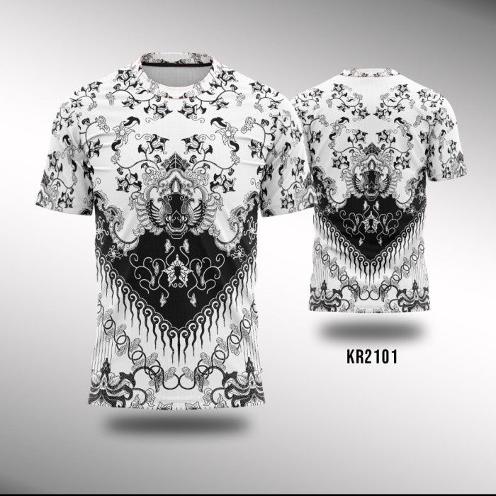 Kaos Jersey PGRI Variasi Batik Putih KR2101