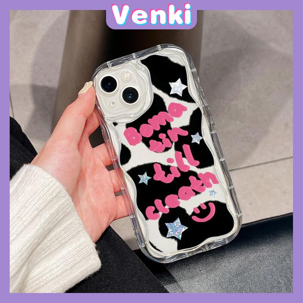 VENKI -For iPhone 11 iPhone Case 3D Curved Edge Wave Clear Case TPU Airbag Shockproof Camera Cover Smiley Star Compatible with iPhone 14 13 Pro max 12 Pro Max xr xs max 7 Plus 8