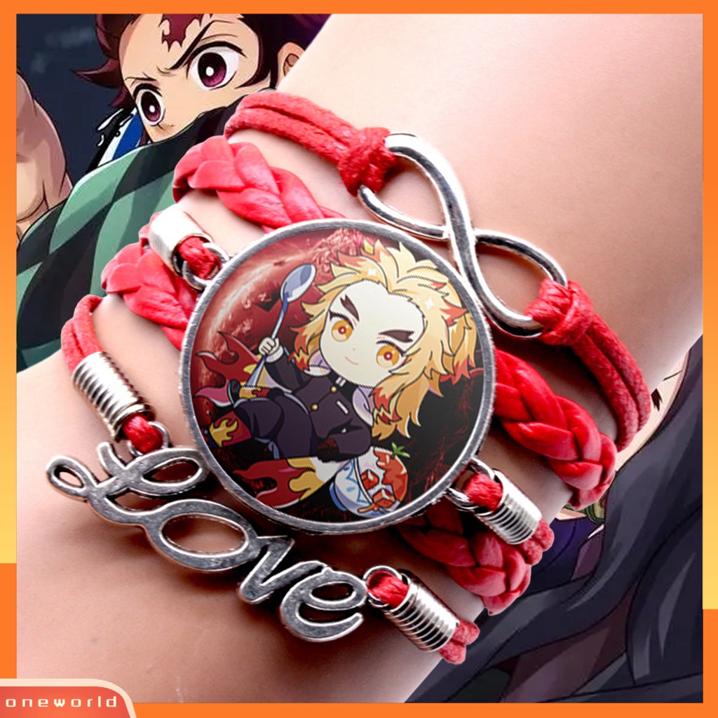 [EONE] Gelang Unisex Demon Slayer Multilayer Perhiasan Kartun Braided Bracelet Untuk Penggemar