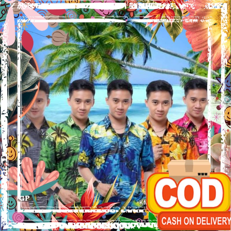 KEMEJA PANTAI MOTIF HAWAI BALI DEWASA | BAJU PANTAI | HEM MURAH | HEM | LENGAN PENDEK/ NoP