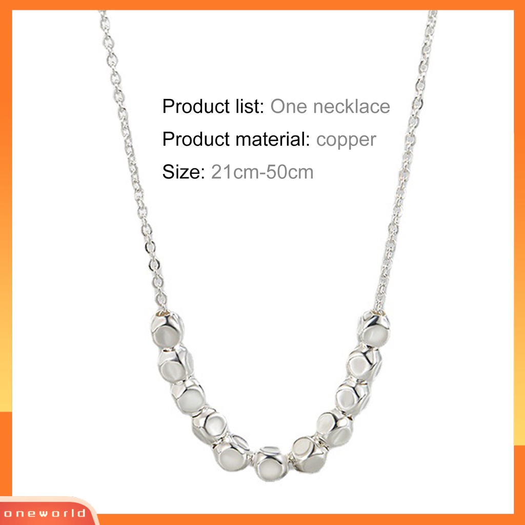 [EONE] Liontin Kalung Manik-Manik Indah Terang Kilau Perhiasan Lobster Clasp Geometris Kalung Untuk Pernikahan