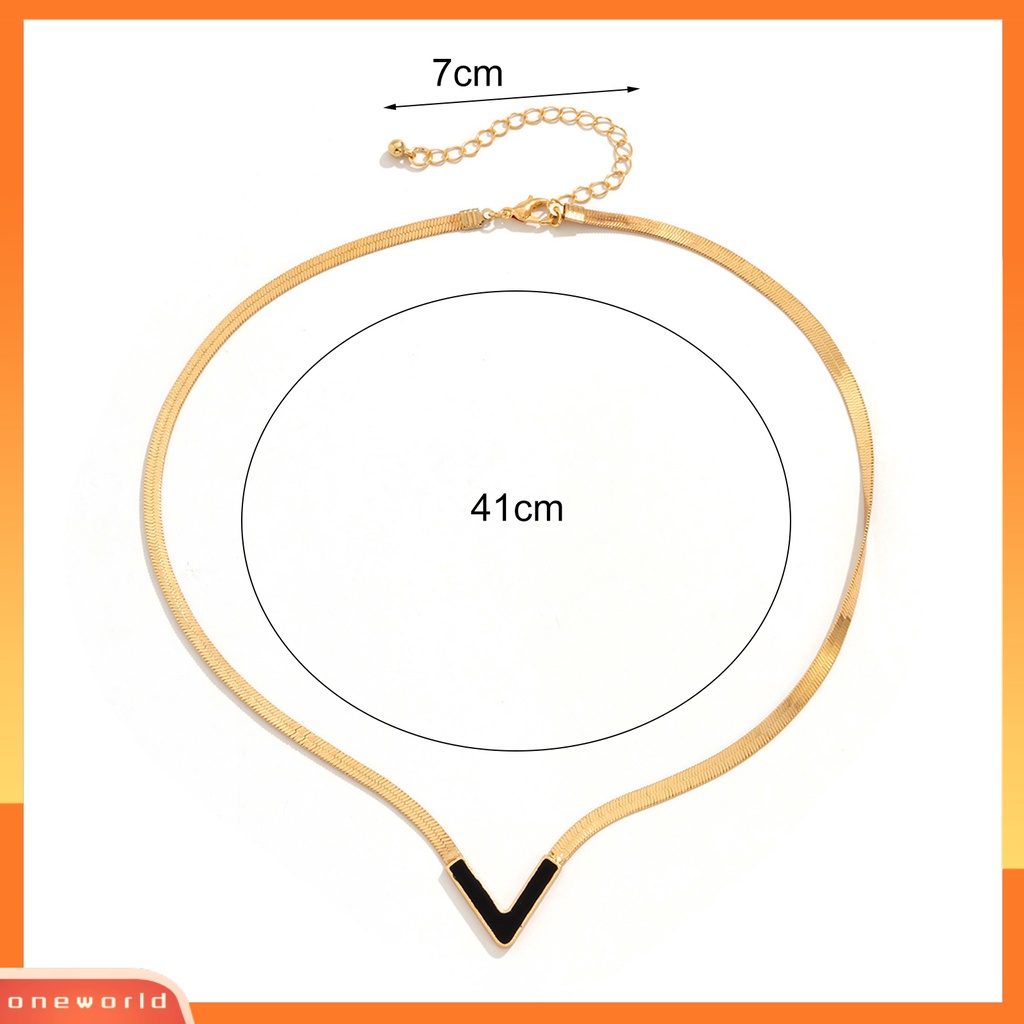 [EONE] Kalung Rantai Klavikula V-shaped Elegan Indah Dekoratif Tahan Aus Desain Geometris Lady Necklace Fashion Jewelry