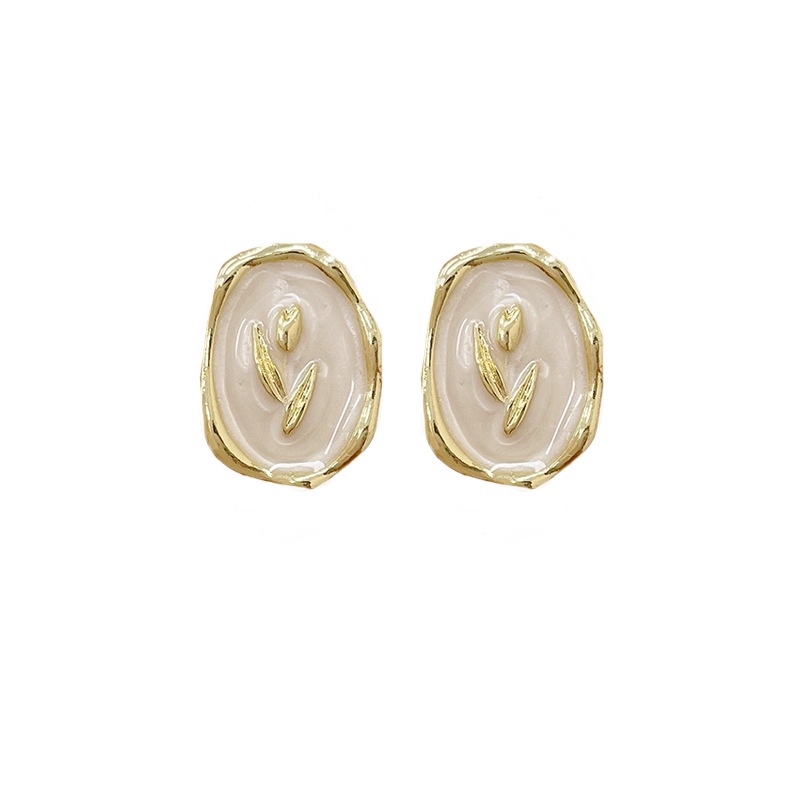 Anting Giwang Telinga Tulip Retro Lapis Perak S925 Korea Untuk Gadis Manis