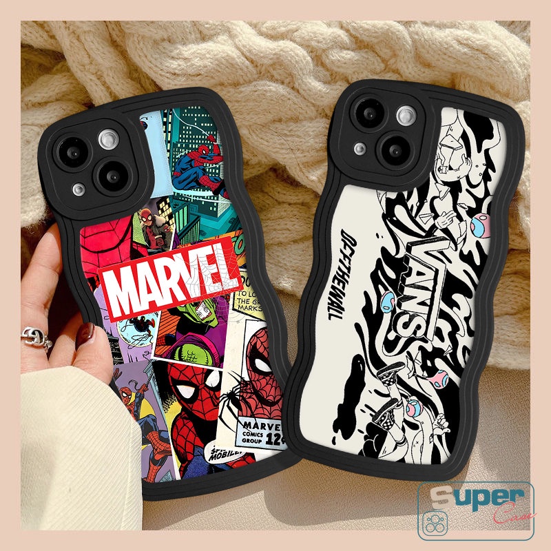 Untuk Infinix Smart4 6 5plus Note12 G96 10 Pro Hot10 9 12 11 Play Hot9 10 20 11s 10s 12i 10Lite 20s 8 12 Pro Wavy Edge Fashion Doodle Tide Merek Kartun Doodle Soft Case