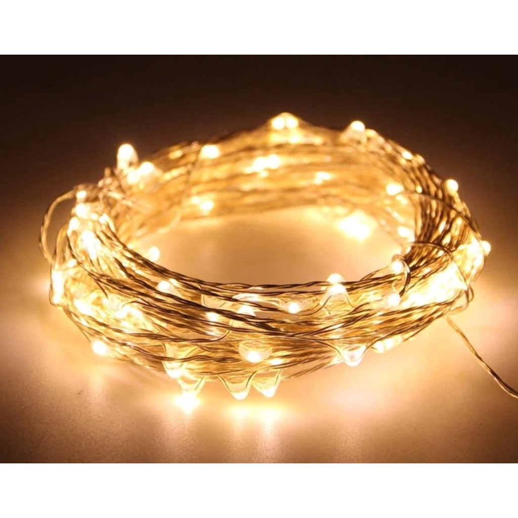 Lampu Hias String Lights IP65 USB 100 LED 10 Meter Warm White