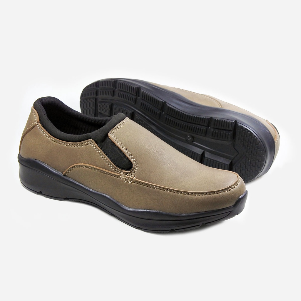 Mascotte CHAIKA | Sepatu Slip On Pria 992.221 [ Hitam dan Mocca ]RAMAYANA JAKTIM