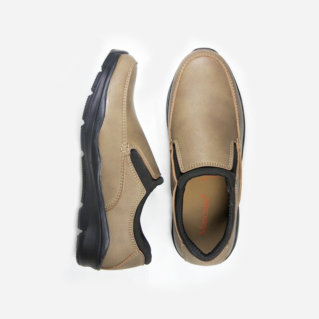 Mascotte CHAIKA | Sepatu Slip On Pria 992.221 [ Hitam dan Mocca ]RAMAYANA JAKTIM