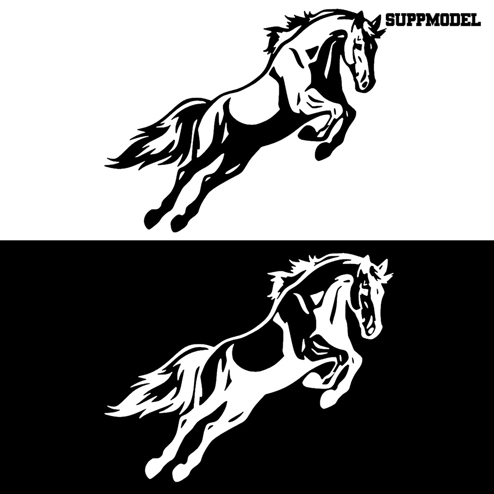 [SM Auto] Fashion Running Horse Body Mobil Jendela Bumper Decal Stiker Reflektif Dekorasi