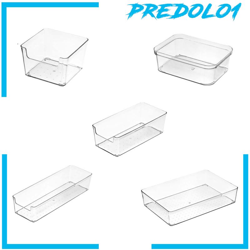 [Predolo1] 5pcs Kotak Penyimpanan Laci Keranjang Wadah Penyimpanan Untuk Kabinet Kantor Kamar Mandi
