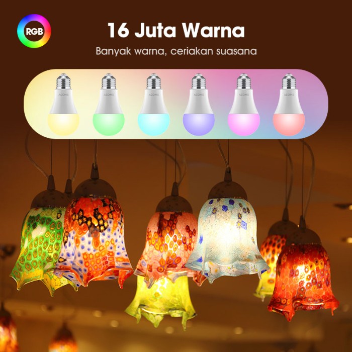 ACOME IOT Smart Bluetooth LED Lampu Tidur Bulb AL02B Control RGB