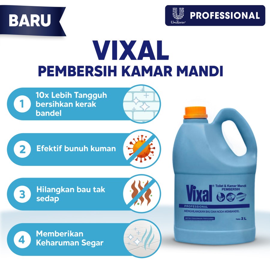 Vixal Pembersih Toilet Dan Kamar Mandi Professional Jerigen 2L