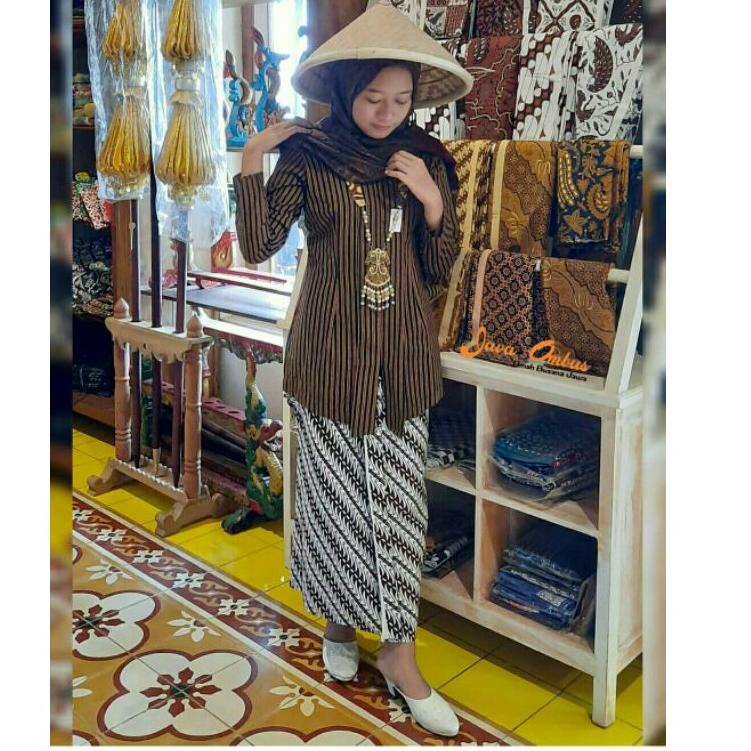 Lurik Modern.. Setelan Kebaya Lurik Dewasa / Kebaya + Jarik Instan / Kebaya Lurik Kutubaru