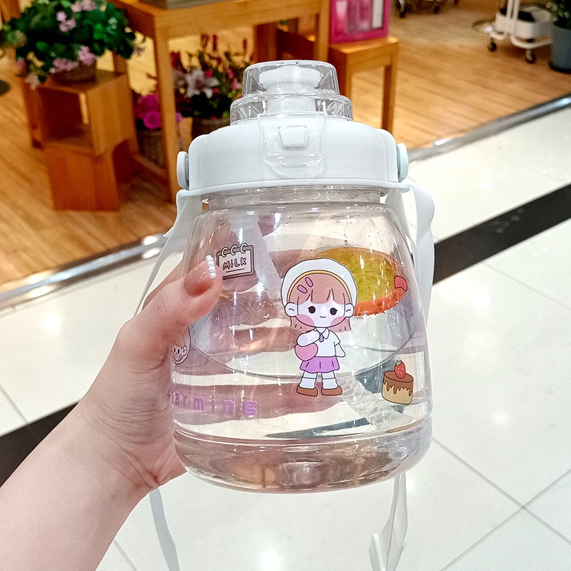 Botol Minum Karakter Kapasitas Besar Tali Sedotan Tempat Minum Anak - BP011