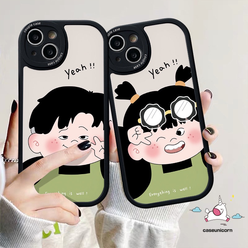 Casing Pasangan Untuk Infinix Hot 10 10s 11 10T 11s 9 Play Smart 5 6 Hot 10T 11 10 Lite 10s 11s Infinix Note 8 Kartun Lucu Imut Cowok Cewek Soft Silicon Case Lovers Cover