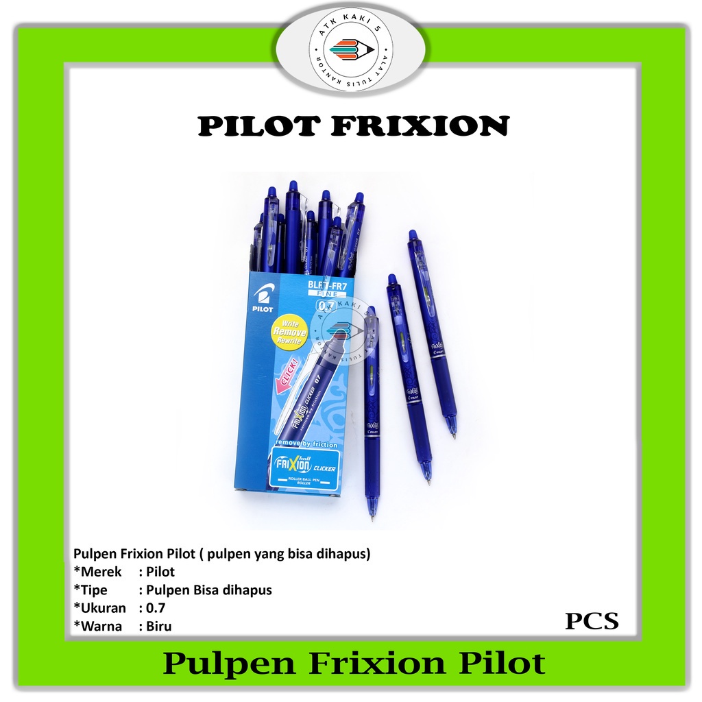 

PILOT - Pulpen Pen Frixion 0.7 Biru Clicker Bisa Dihapus - Pcs