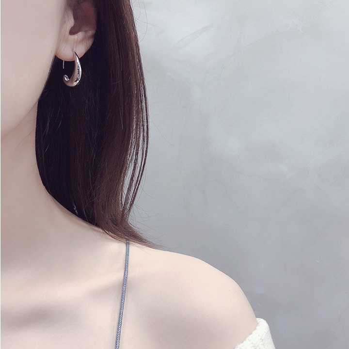 Korea S925 Perak Retro Menjuntai Hoop Earrings Stud Earrings Trendi Telinga Perhiasan Aksesori