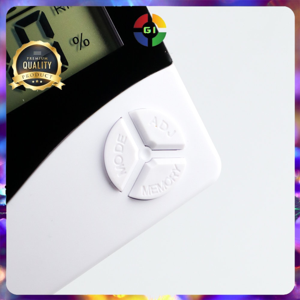 Alat Pengukur Suhu Humidity Digital Temperature Meter Clock White