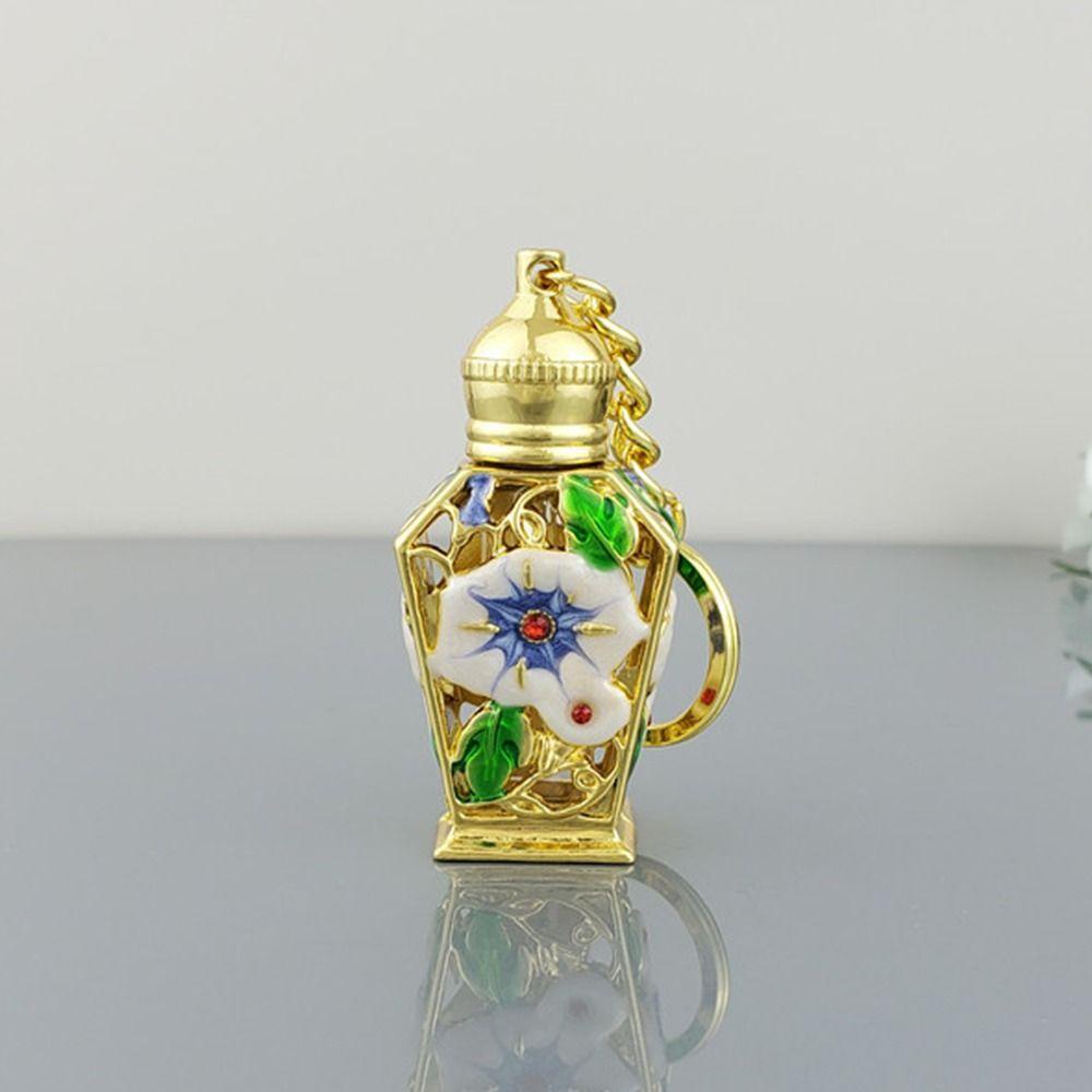[Elegan] Botol Parfum Travel 3ml Botol Isi Ulang Mewah Dengan Gantungan Kunci Antik Logam Pewangi Botol Hadiah Gaya Arab Liontin Gantungan Kunci