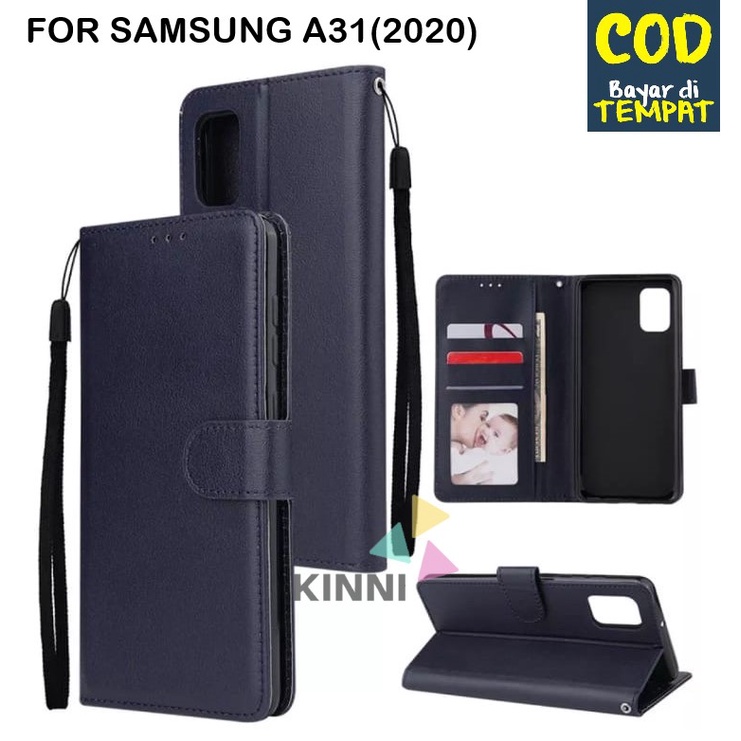 Leather Flip Cover Samsung Galaxy A31 (2020) - Wallet Case Kulit - Casing Dompet Case Wallet Leather