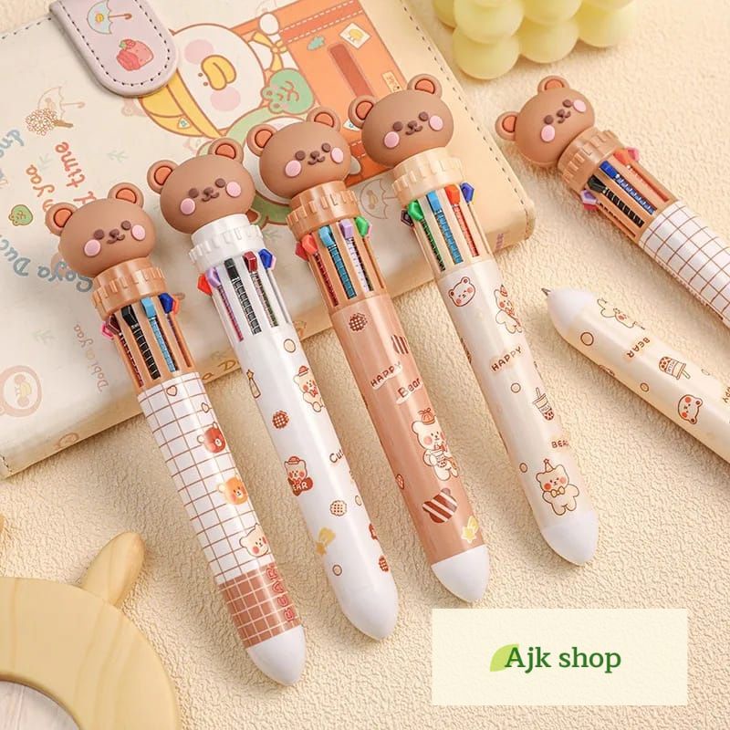 

Pulpen 10 Warna Karkater Beruang Bolpoin 10 Warna Karakter Lucu