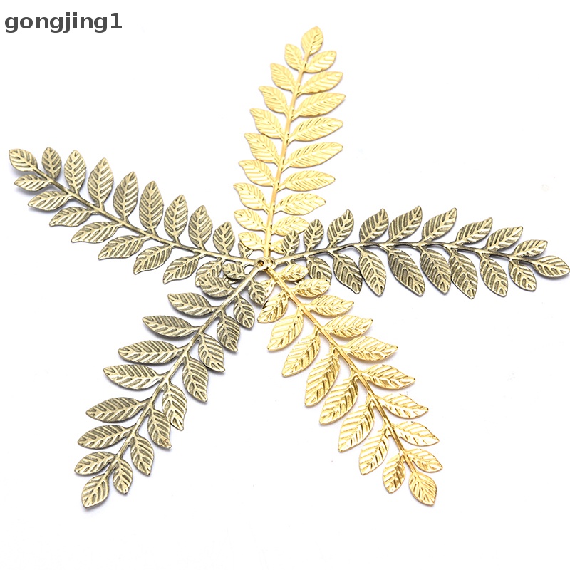 Ggg 10Pcs/set Konektor Lilit Kerawang Daun Vintage Bahan Metal DIY Craft Membuat Perhiasan ID