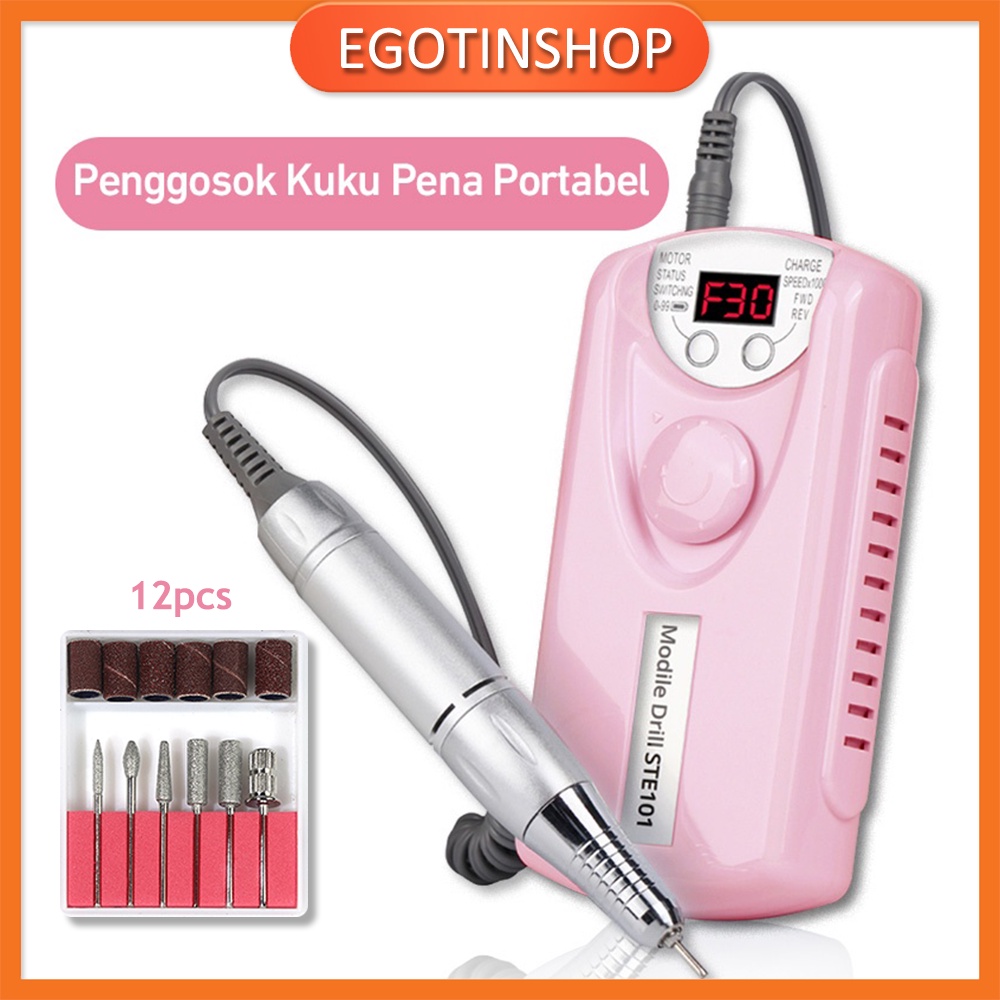 Alat Kikir Kuku Elektrik  Portable Rechargeable Nail Drill Polisher Grinding Untuk Manicure / Nail Art