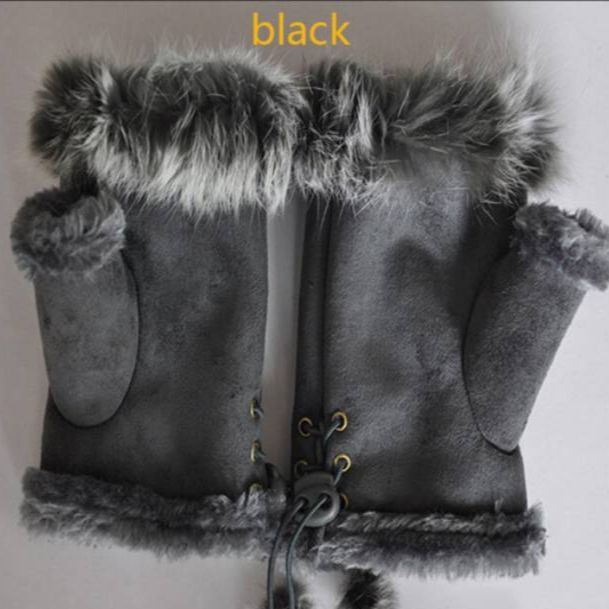 READY INDONESIA WINTER TRIM GLOVES HAND WARMER SUEDE &amp; FUR / Sarung Tangan Hangat Musim Dingin Bulu