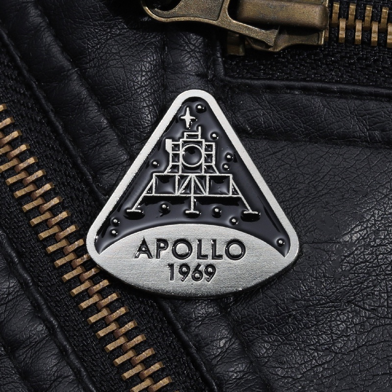 Modul Komando Apollo1969 Pin Bros Roket Enamel Logam Lencana Kerah Pin Bros Jaket Fashion Perhiasan Aksesoris