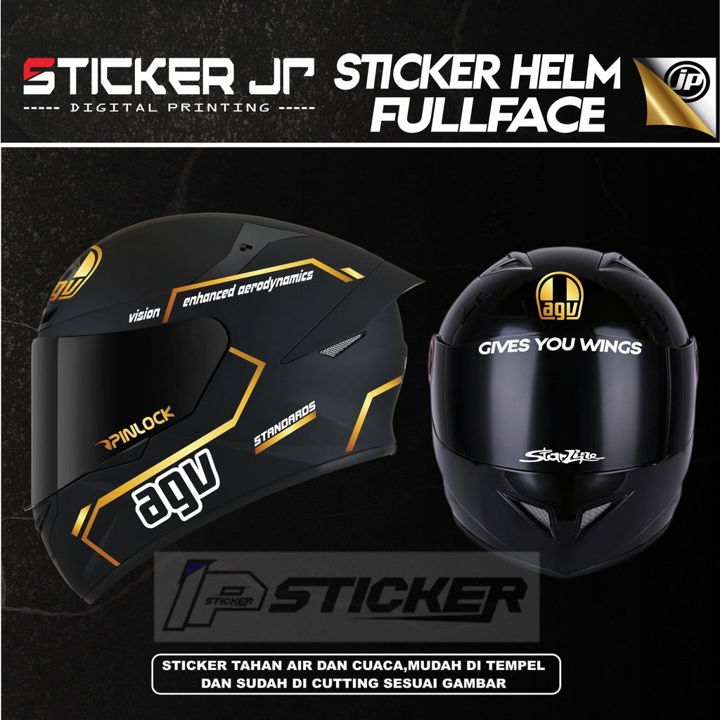 Stiker Helm Full Face - Cutting Sticker helem FullFace Agv Bahan Oracal JP