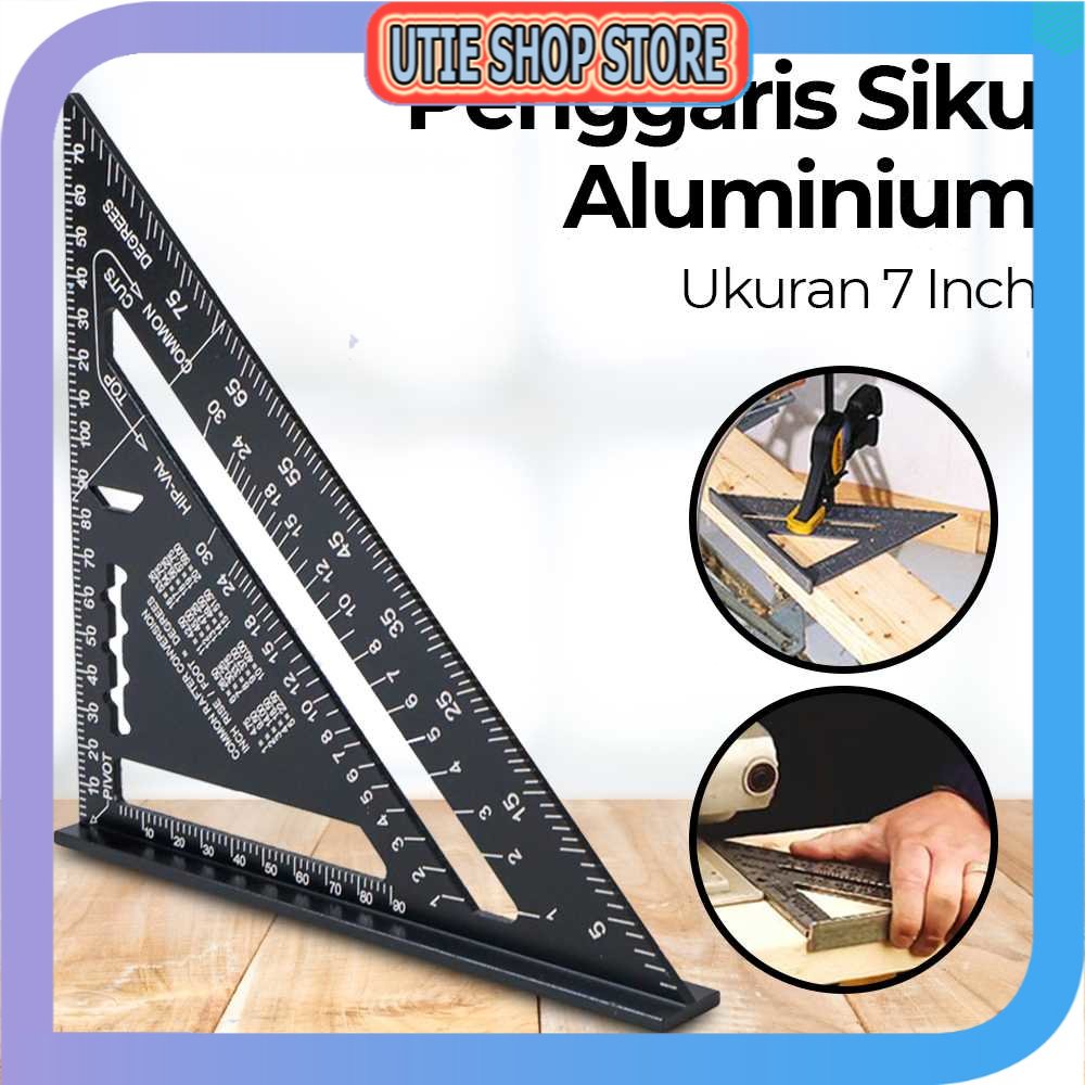 

UTIE STORE - VKTECH Penggaris Siku Mistar Triangle Ruler Aluminium 7 inch - A10D01