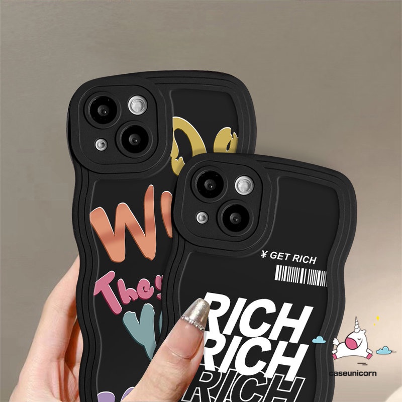 Casing Untuk Realme C35 C53 C33 C55 C12 C15 C21Y 8 5 9i 8i 10 Pro 7 9 Pro+7i 6i 5i C25 C25Y C11 C30 C20 C25s C20A C3 C1 C17 C2 Ins Graffiti Huruf Lucu Wavy Edge Soft Casing Belakang