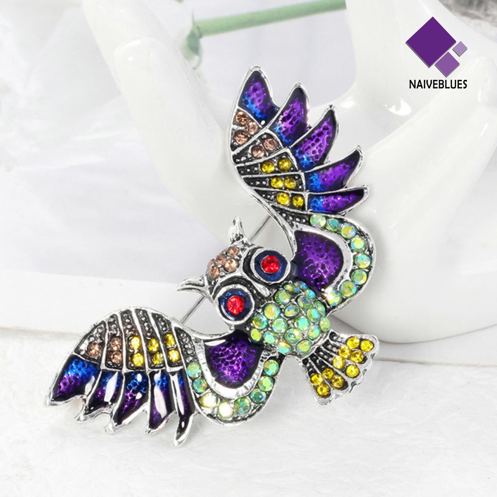 &lt; Naiveblues &gt; Bros Pakaian Unik Elegan Stylish Owl Patten Brooch Pin Pesta